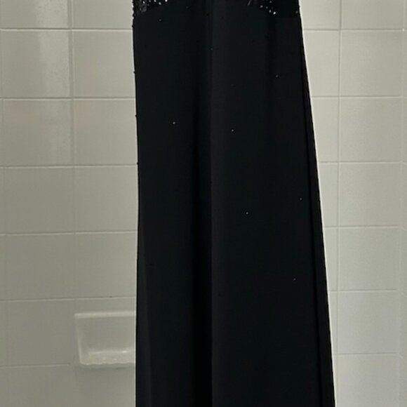 Black Sparkly Sequin Halter Wedding Homecoming Wedding Guest Dress - Picture 5 of 7